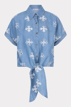 Blouse knot chambray