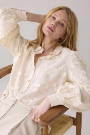 Longsleeve blouse 3D Flower Cotton