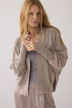 Kimono shaped cardigan soft viscose polyamide knit