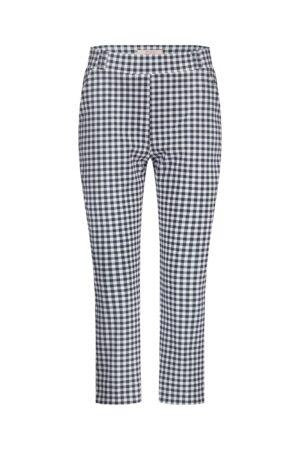 Anne small check capri trousers