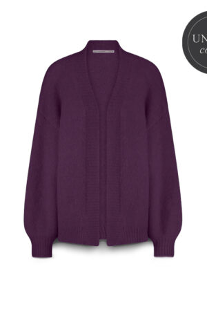 Puff sleeve cardigan cozy melange knit