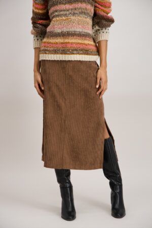 Rok Corduroy marron Signe nature