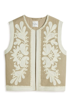 Gilet Embroidered gabardine