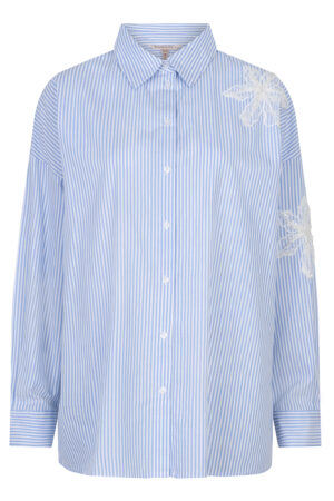 Blouse striped flower patch