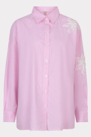 Blouse striped flower patch