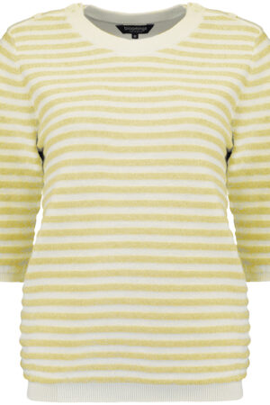 Crew neck pullover striped s/s lurex Lemon Mel Bloomings