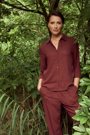 Blouse woven linen Andorra Bloomings